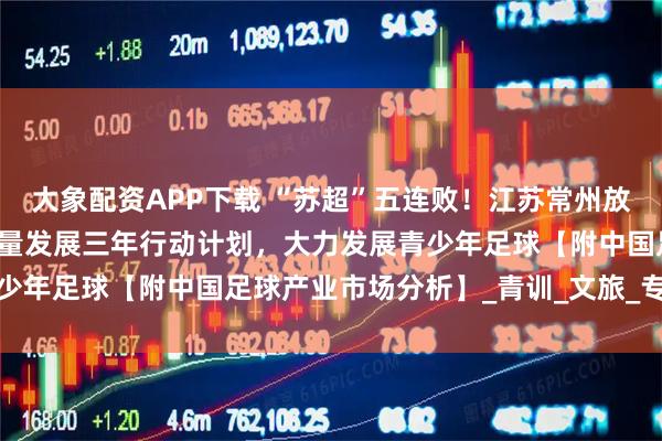 大象配资APP下载 “苏超”五连败！江苏常州放大招：即将出台足球高质量发展三年行动计划，大力发展青少年足球【附中国足球产业市场分析】_青训_文旅_专业队伍