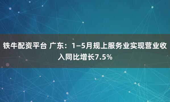 铁牛配资平台 广东：1—5月规上服务业实现营业收入同比增长7.5%