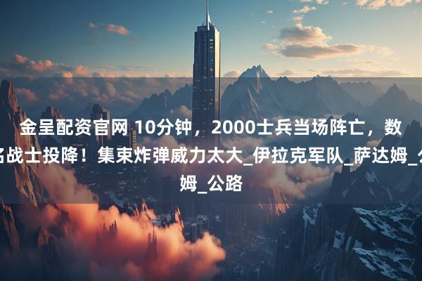 金呈配资官网 10分钟，2000士兵当场阵亡，数万名战士投降！集束炸弹威力太大_伊拉克军队_萨达姆_公路